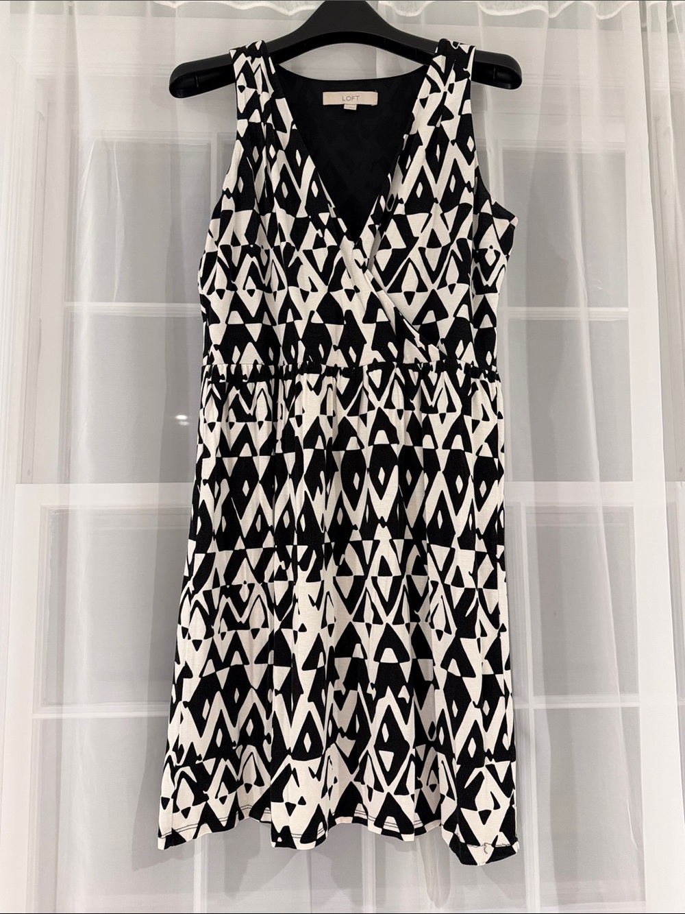 LOFT Black/White Geo Dress